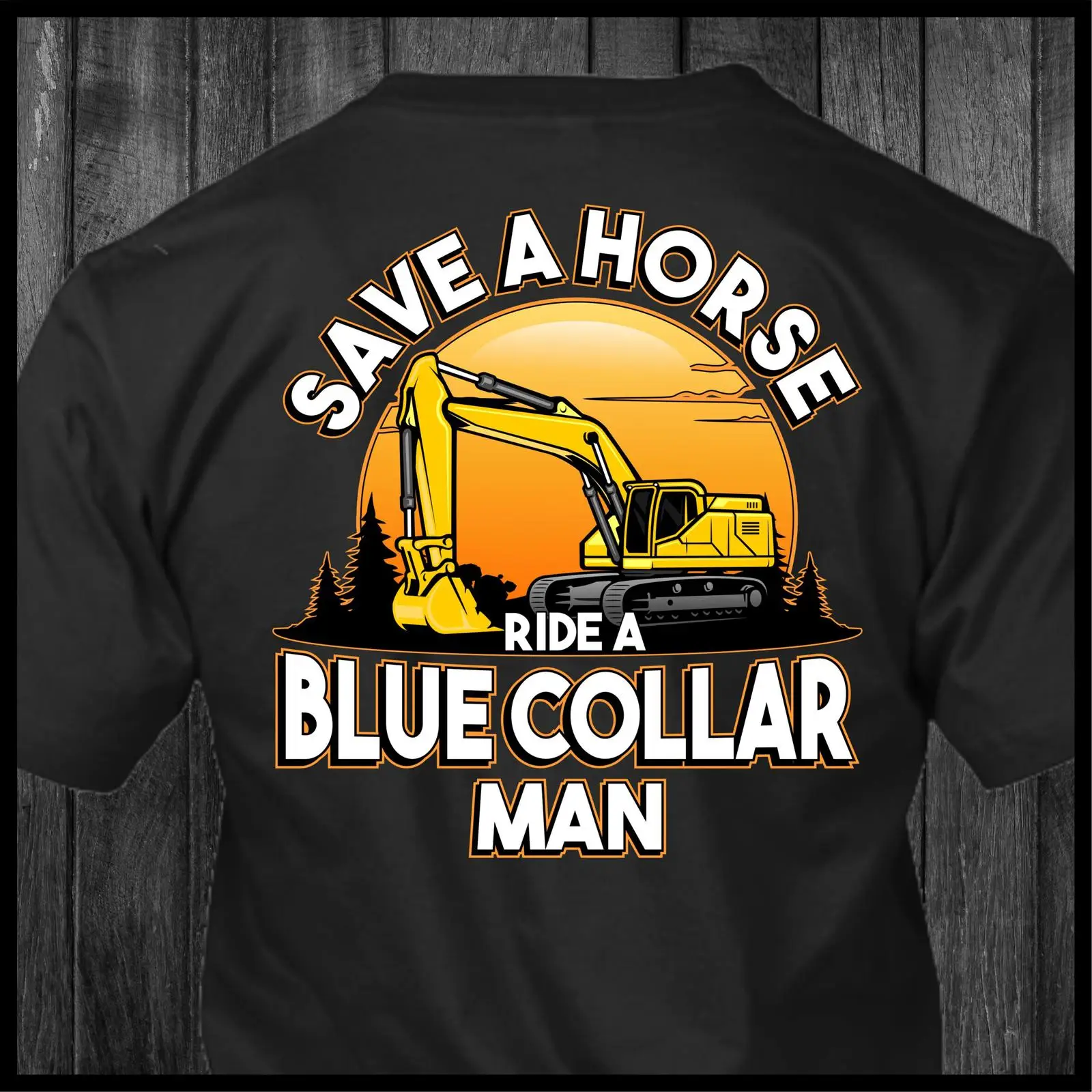 Heavy Equipment Washing - Футболка Save a Horse Ride Blue