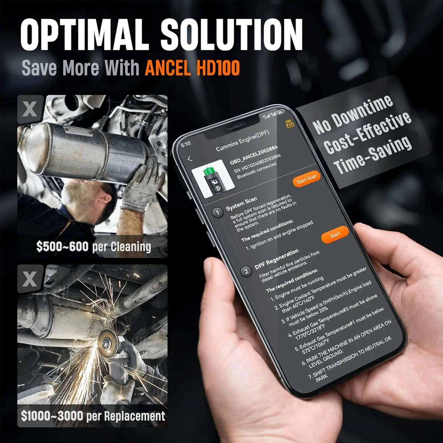 Ancel HD100 DPF сброс полной с – обзор и цена Heavy Equipment Diagnostic Tool